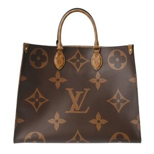 Louis Vuitton Monogram Giant On the Go Tote Brown Canvas Handbag